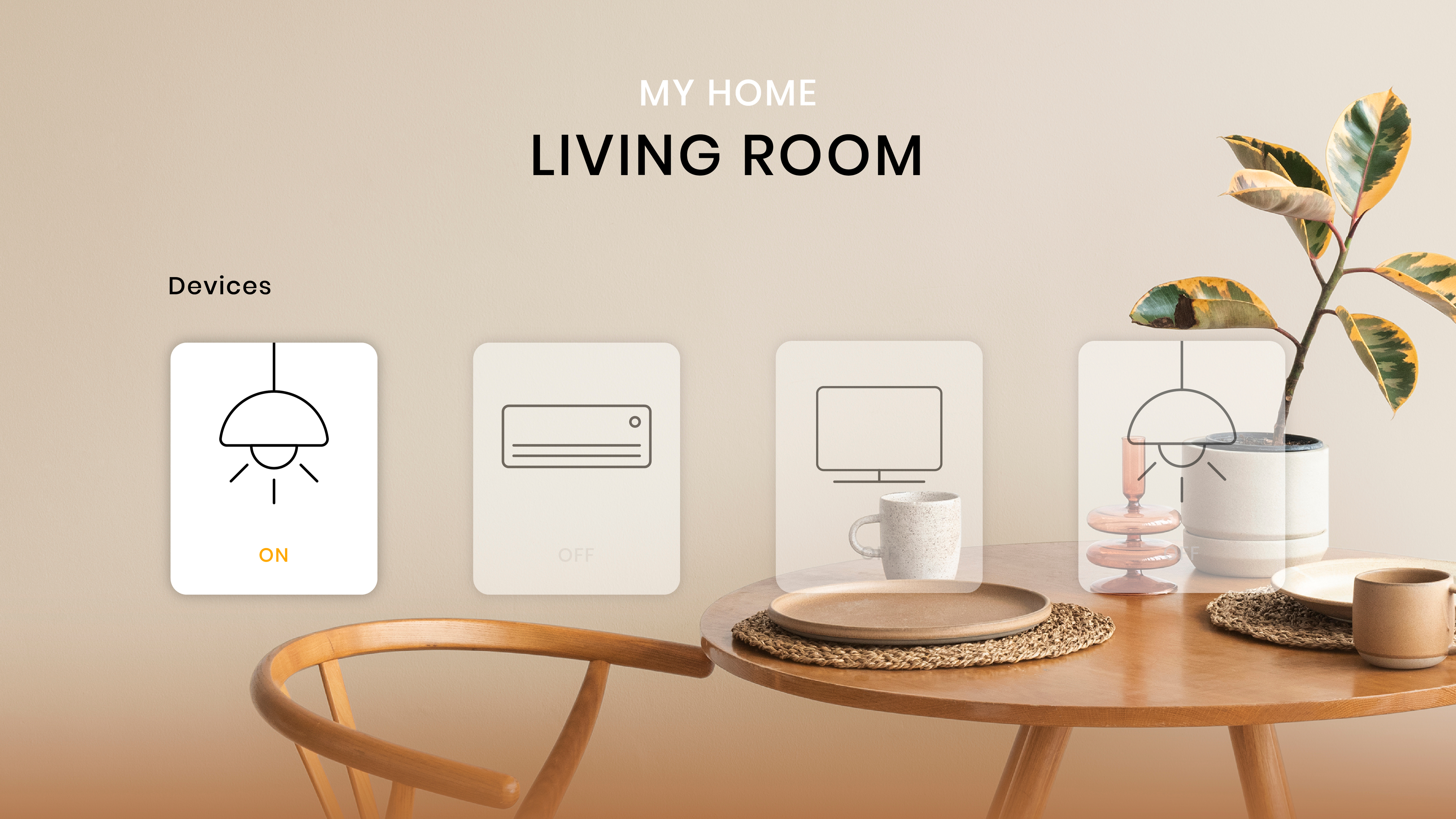 Smart home user interface graphic design on the desktop screen